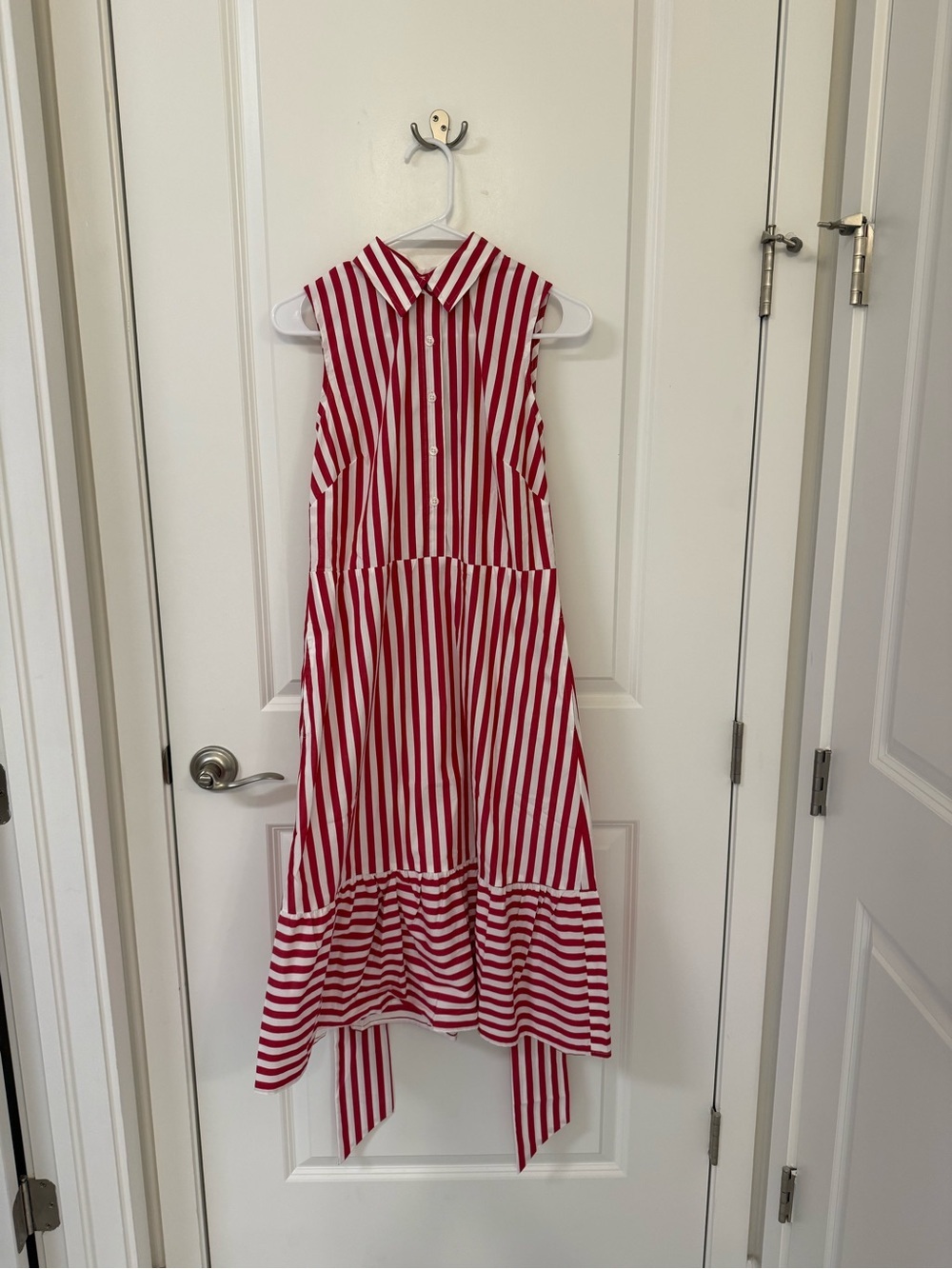 Jones New York NWT Red White Striped Midi Shirt Dress XS - Picture 3 of 10
